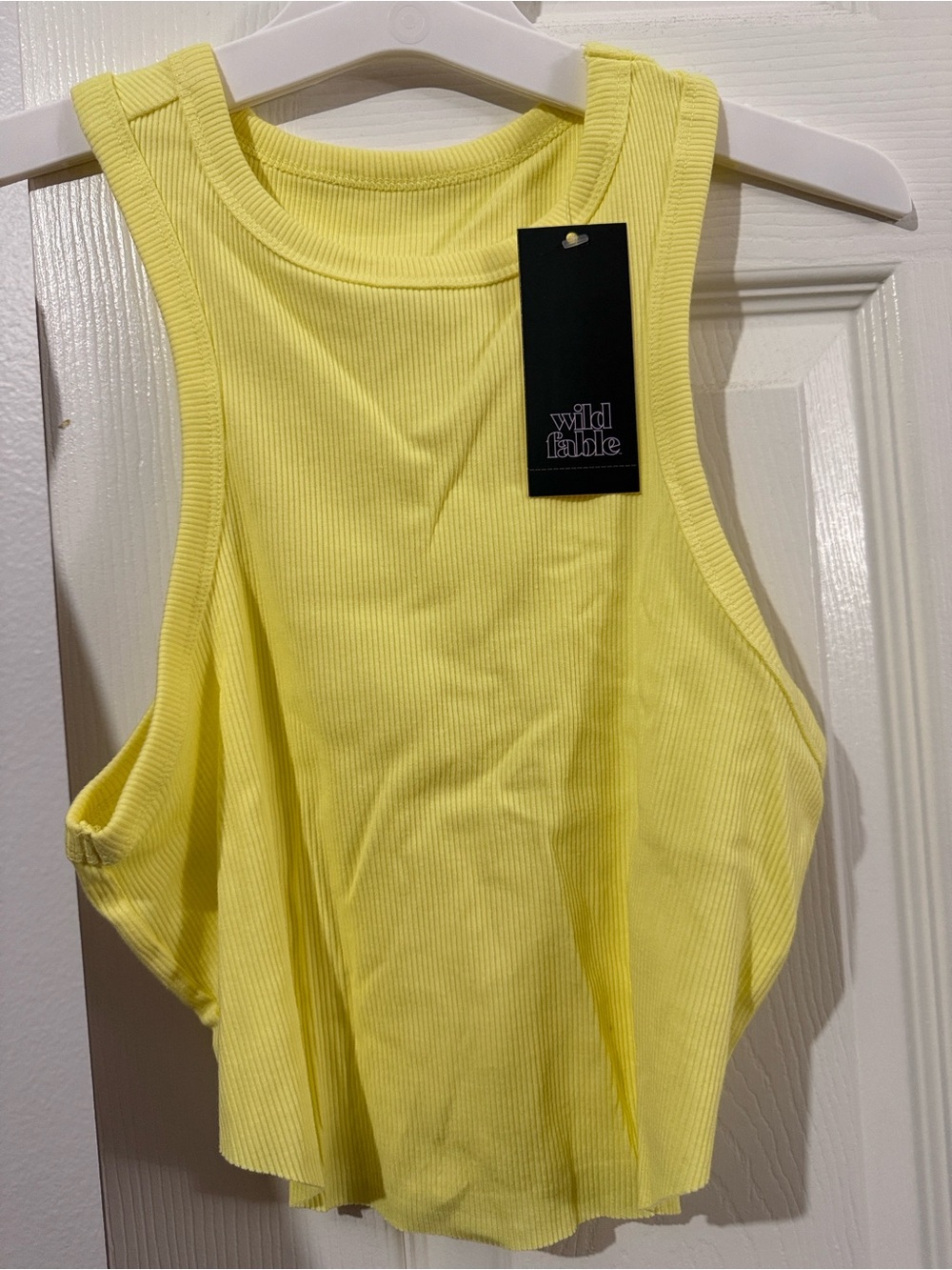 wild fable Lemon Yellow Ribbed Tank Top